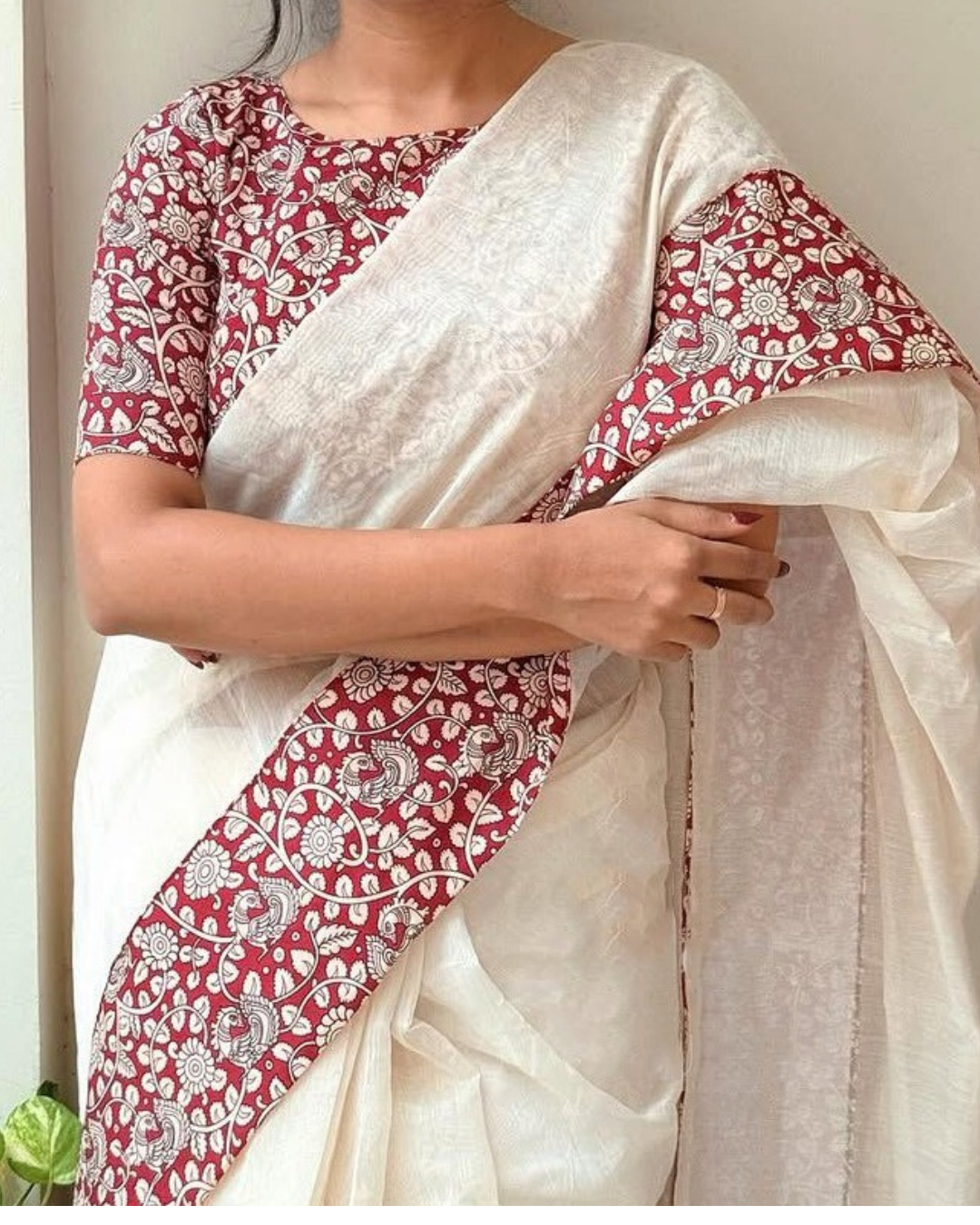 Kalamkari Patch work saree Soft Cotton With kalamkari Patch Work Border and Pallu