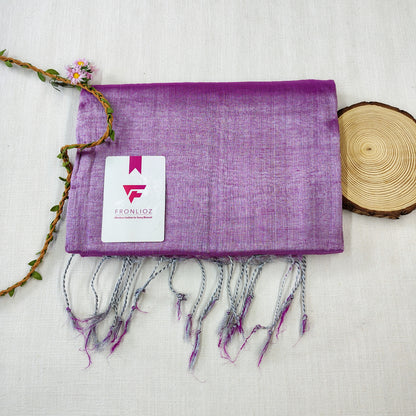 Lavender Handloom Tissue Cotton Saree-Fronlioz