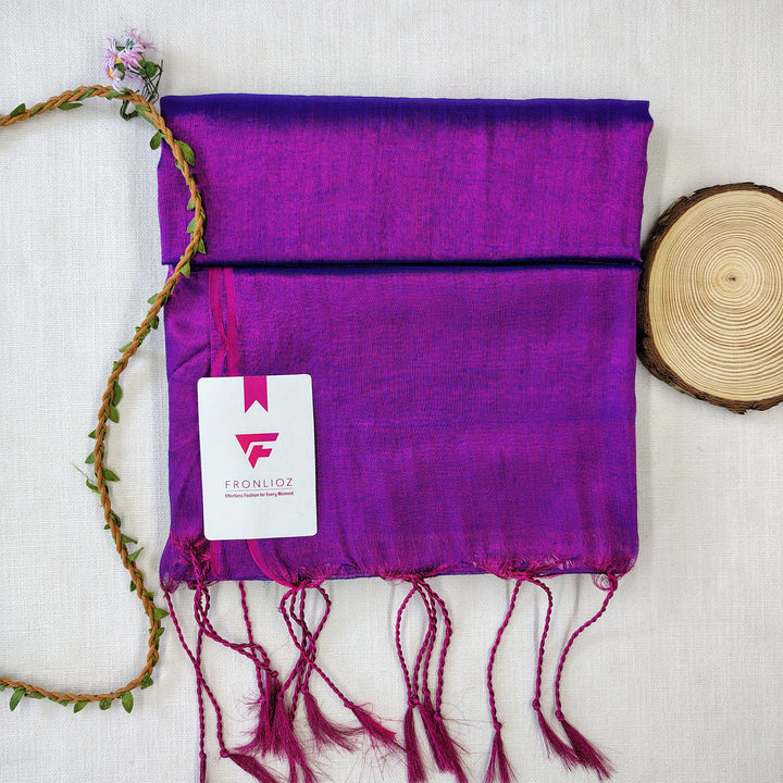 Purple Handloom Tissue Cotton Saree-Fronlioz