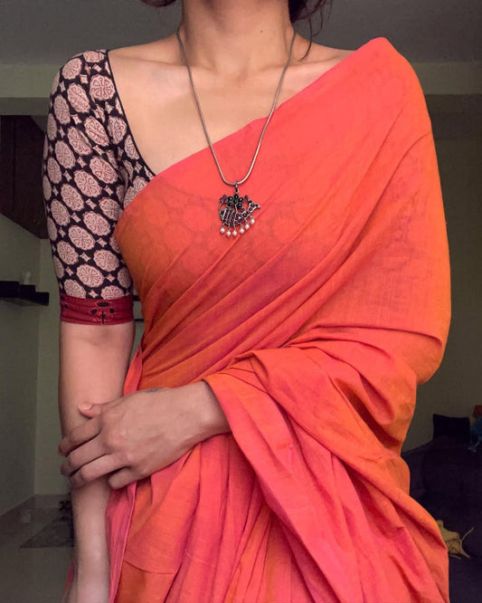 ORANGE COTTON SAREE