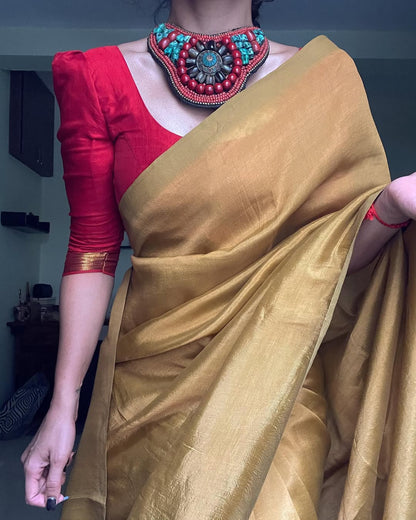 GOLD TISSUE SAREE