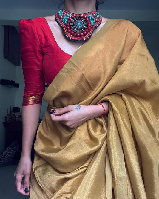 GOLD TISSUE SAREE