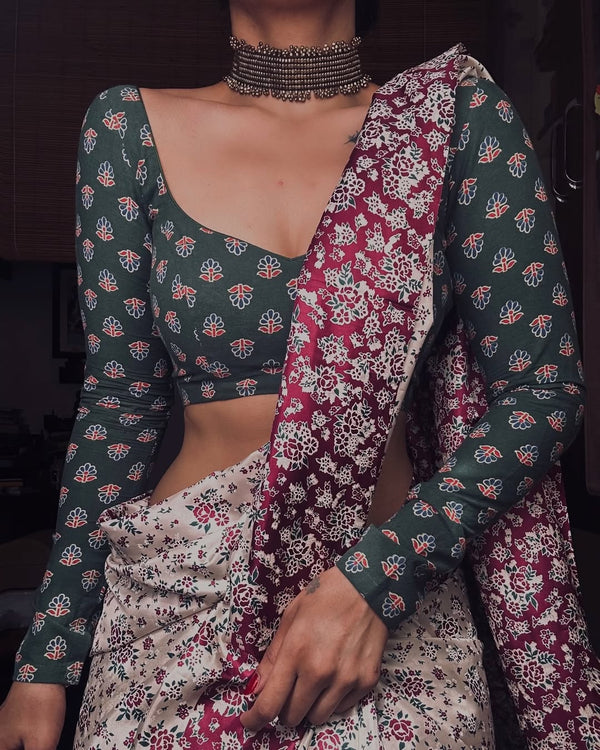 LINEN PRINTED SAREE