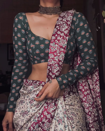 LINEN PRINTED SAREE