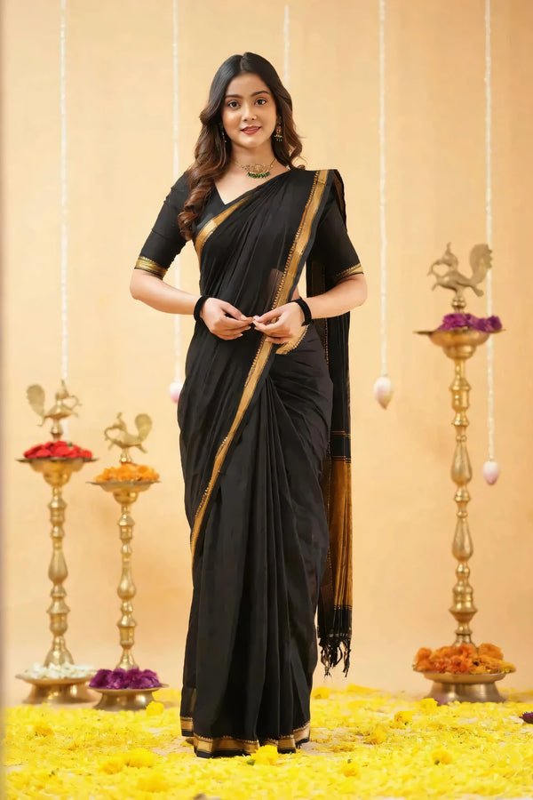 Fronlioz Handwoven Bliss Bengal Cotton Saree