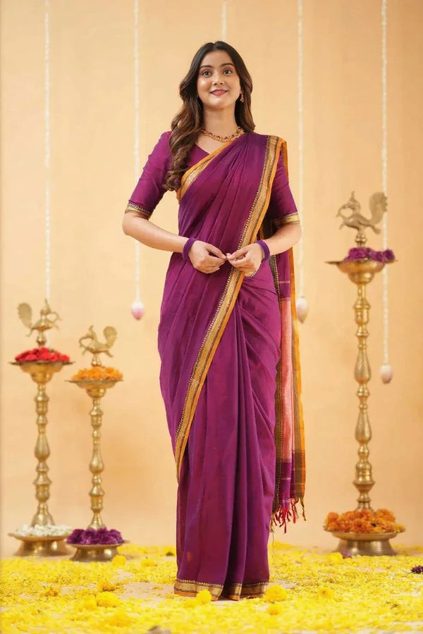 Fronlioz Handwoven Bliss Bengal Cotton Saree