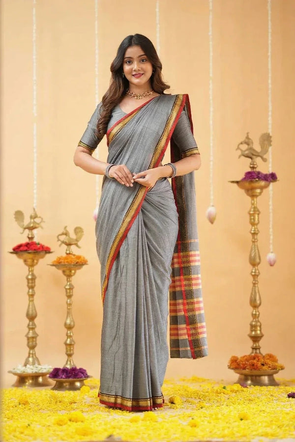 Fronlioz Handwoven Bliss Bengal Cotton Saree