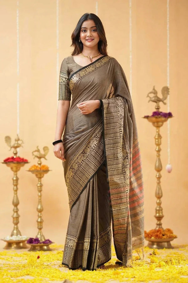 Fronlioz Handwoven Bliss Bengal Cotton Saree