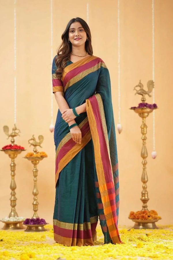 Fronlioz Handwoven Bliss Bengal Cotton Saree