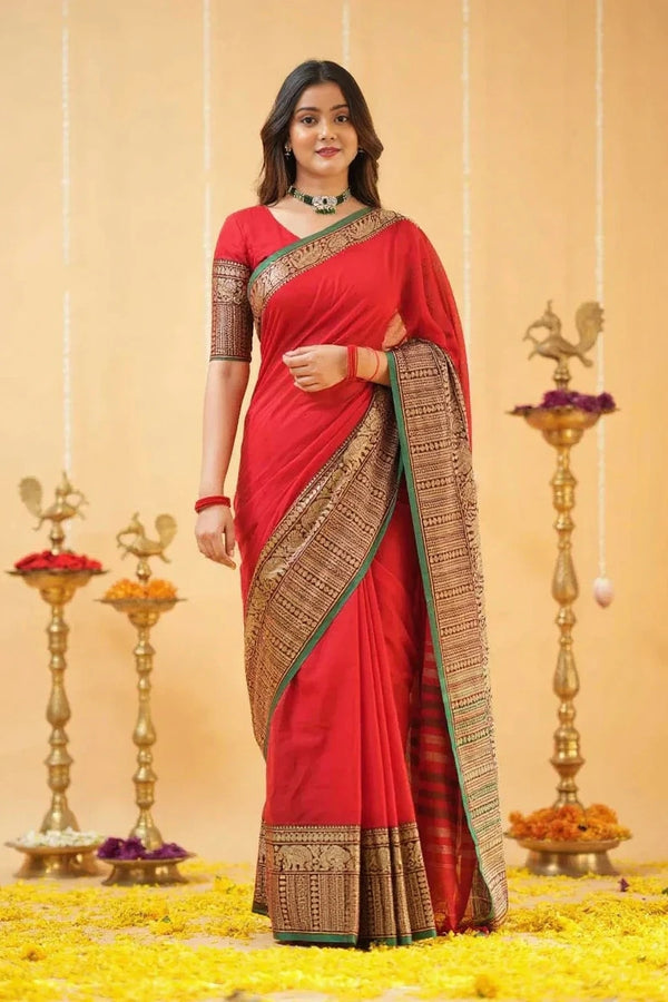 Fronlioz Handwoven Bliss Bengal Cotton Saree
