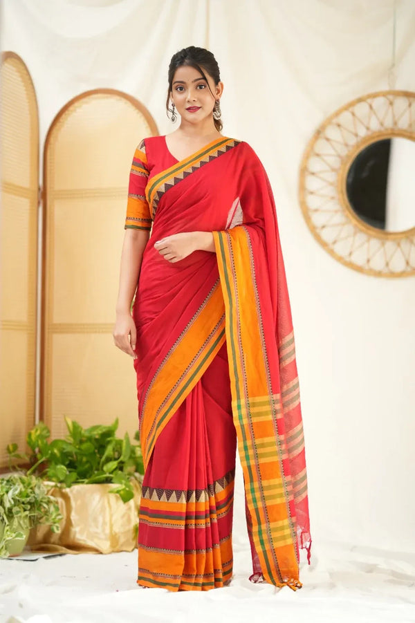 Fronlioz Handwoven Bliss Bengal Cotton Saree