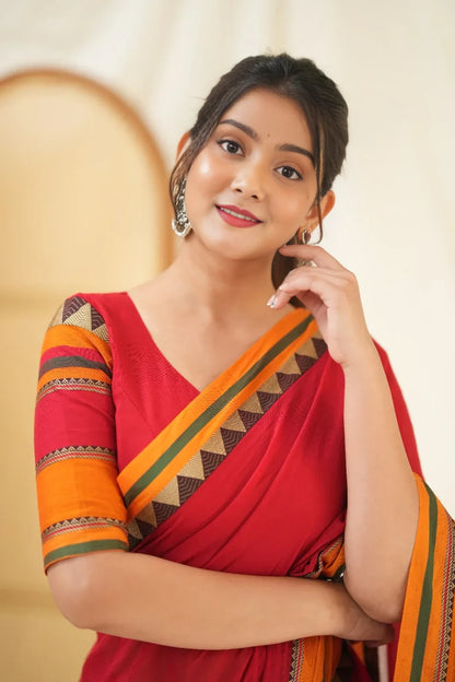 Fronlioz Handwoven Bliss Bengal Cotton Saree