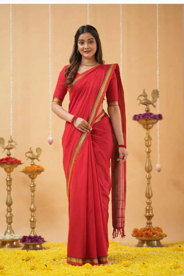 Fronlioz Handwoven Bliss Bengal Cotton Saree