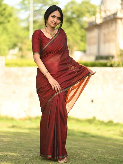 Fronlioz Handwoven Bliss Bengal Cotton Saree