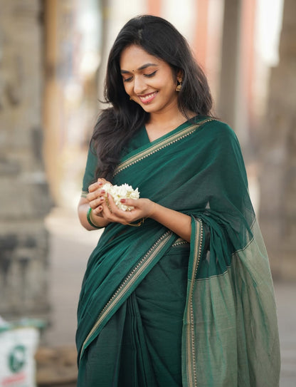 Fronlioz Handwoven Bliss Bengal Cotton Saree