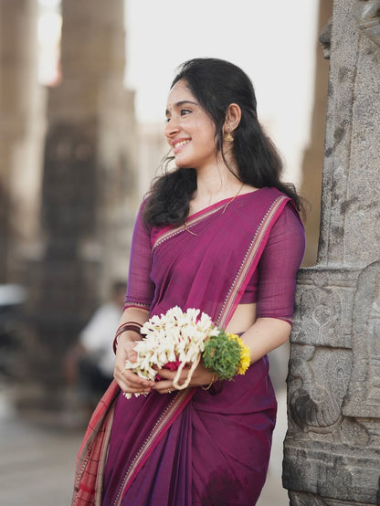 Fronlioz Handwoven Bliss Bengal Cotton Saree