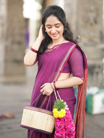 Fronlioz Handwoven Bliss Bengal Cotton Saree