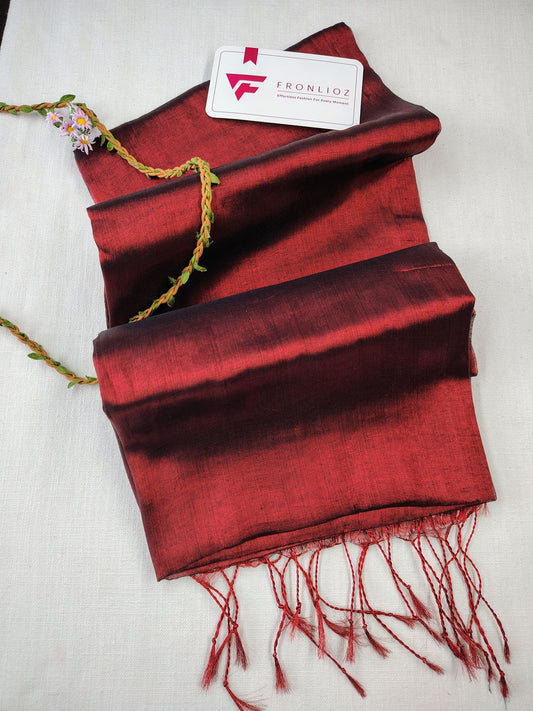 Maroon Handloom Tissue Cotton Saree-Fronlioz