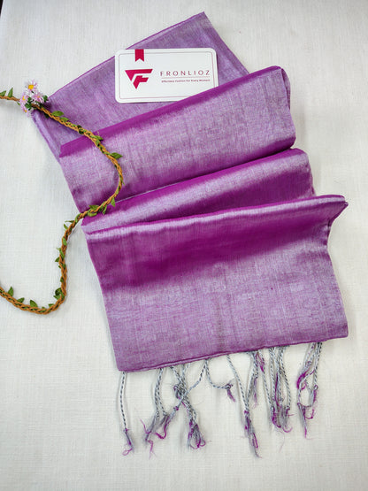 Lavender Handloom Tissue Cotton Saree-Fronlioz