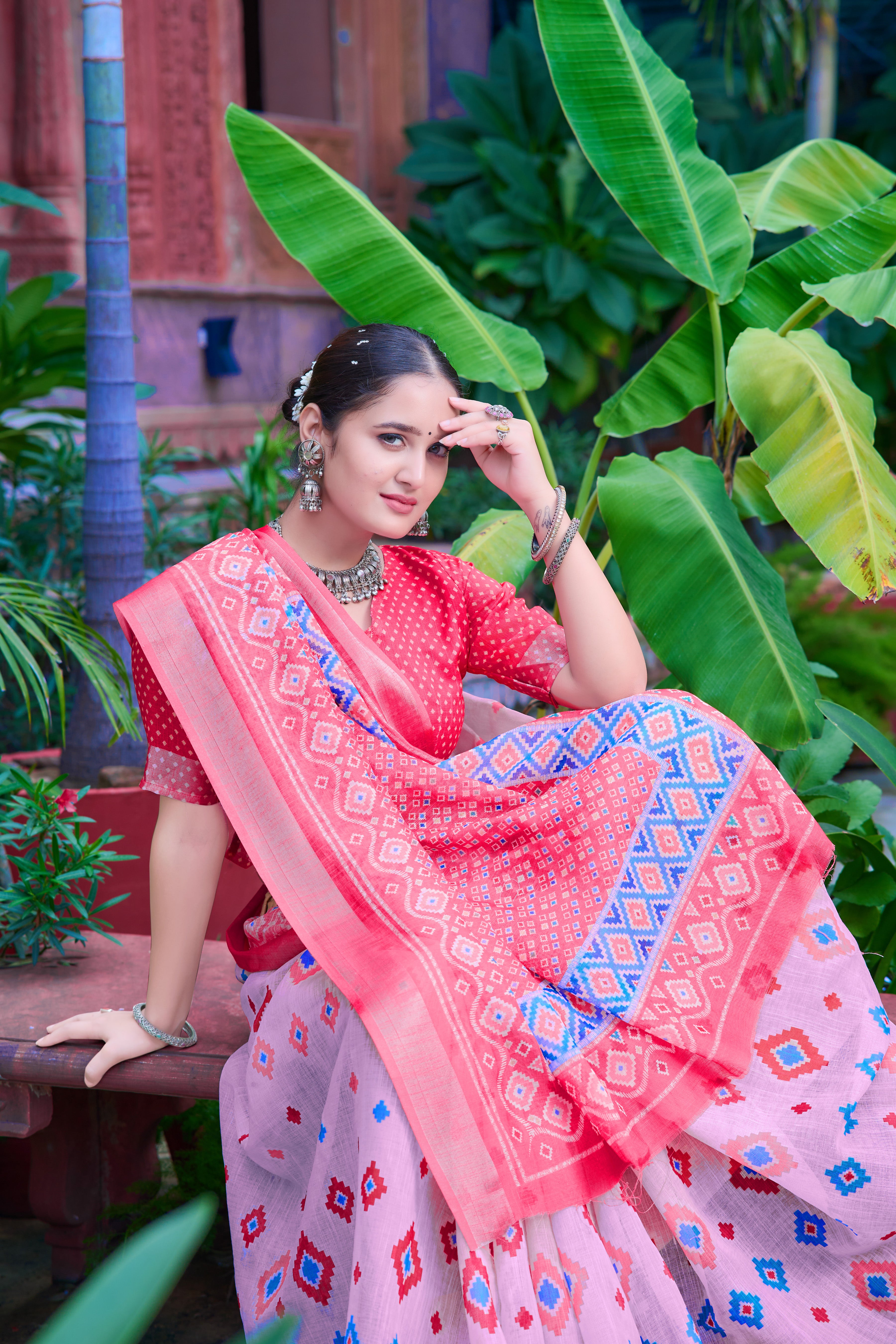 FANCY COTTON LINEN SAREE WITH SUPERB DIGITAL PRINT