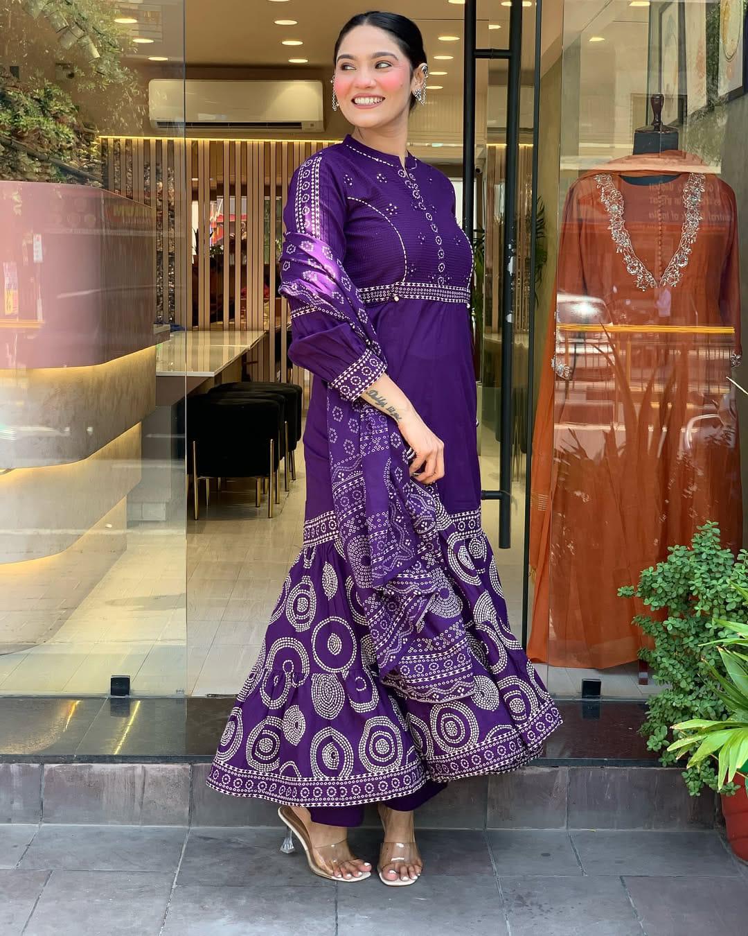 Most Delightful Mal Cotton Embroidery Suit Set