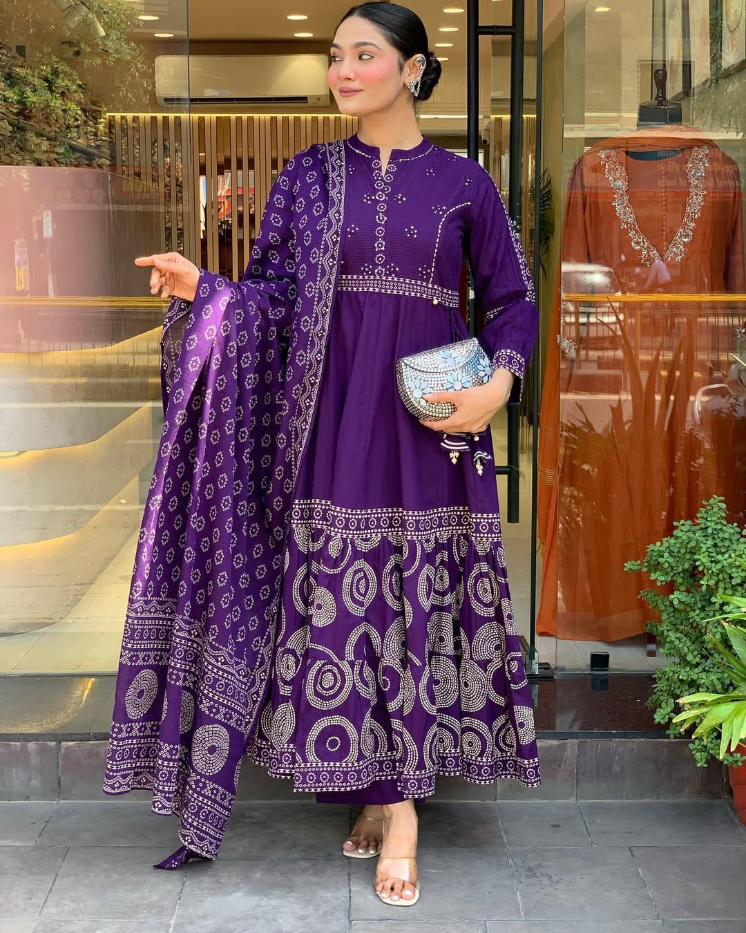 Most Delightful Mal Cotton Embroidery Suit Set