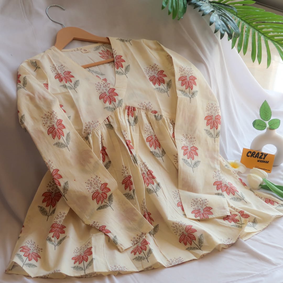 Full Sleeve Cotton Printed Kurti