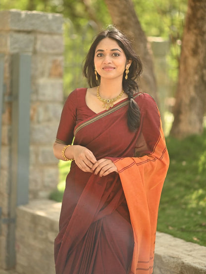 Fronlioz Handwoven Bliss Bengal Cotton Saree