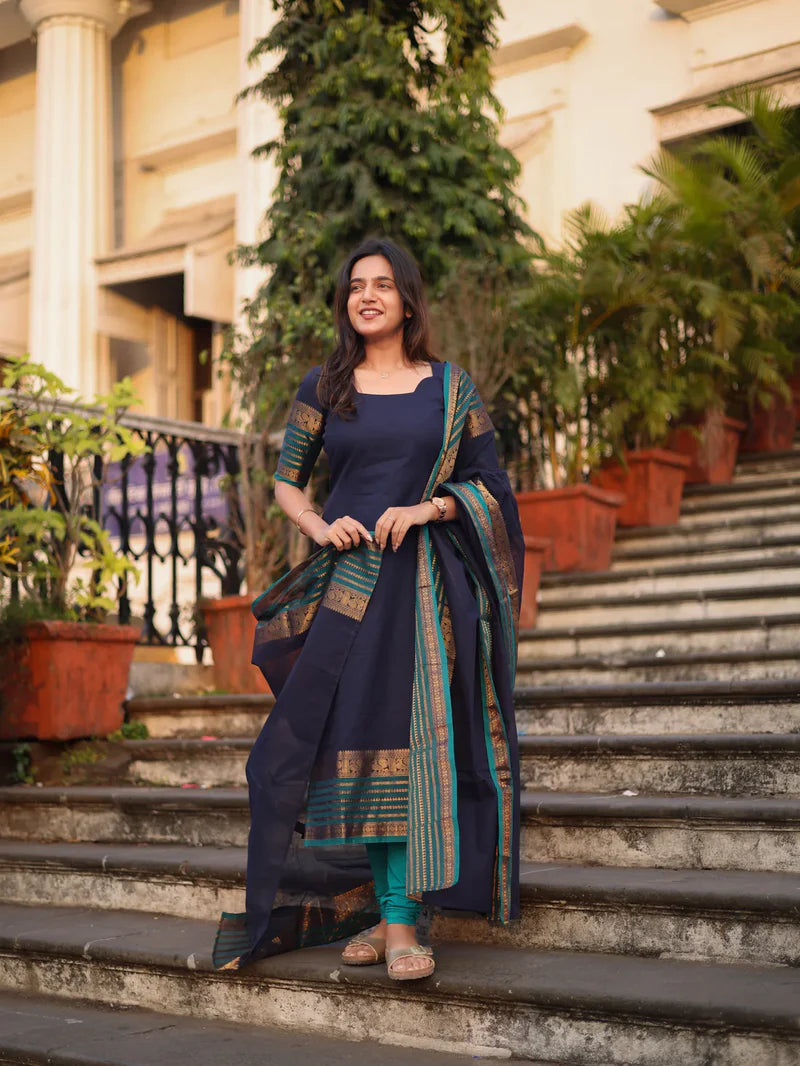 Midnight Charm South Cotton Suit Set