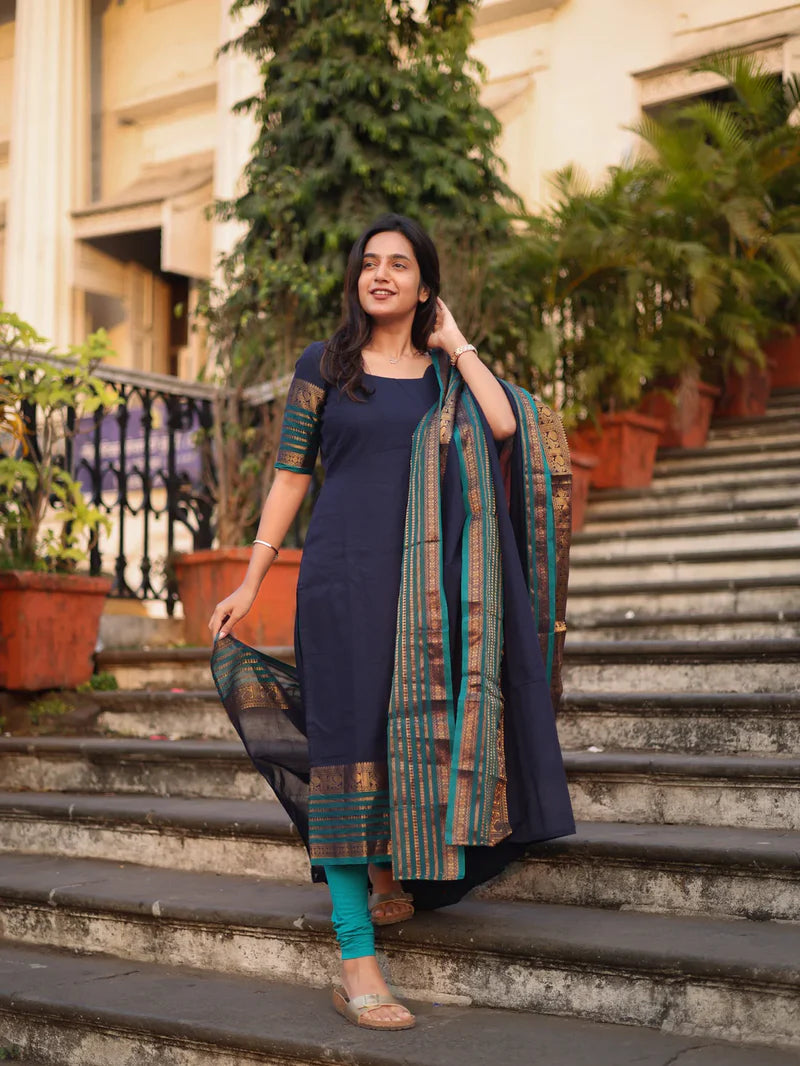 Midnight Charm South Cotton Suit Set