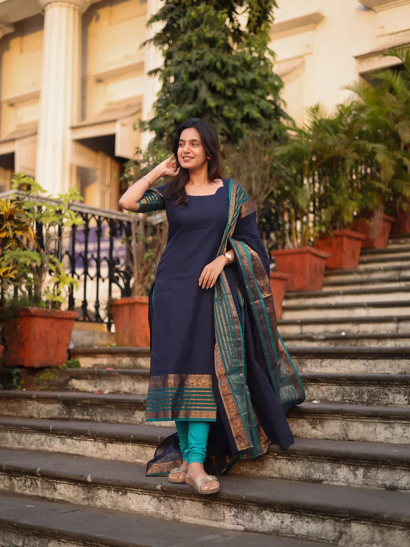 Midnight Charm South Cotton Suit Set