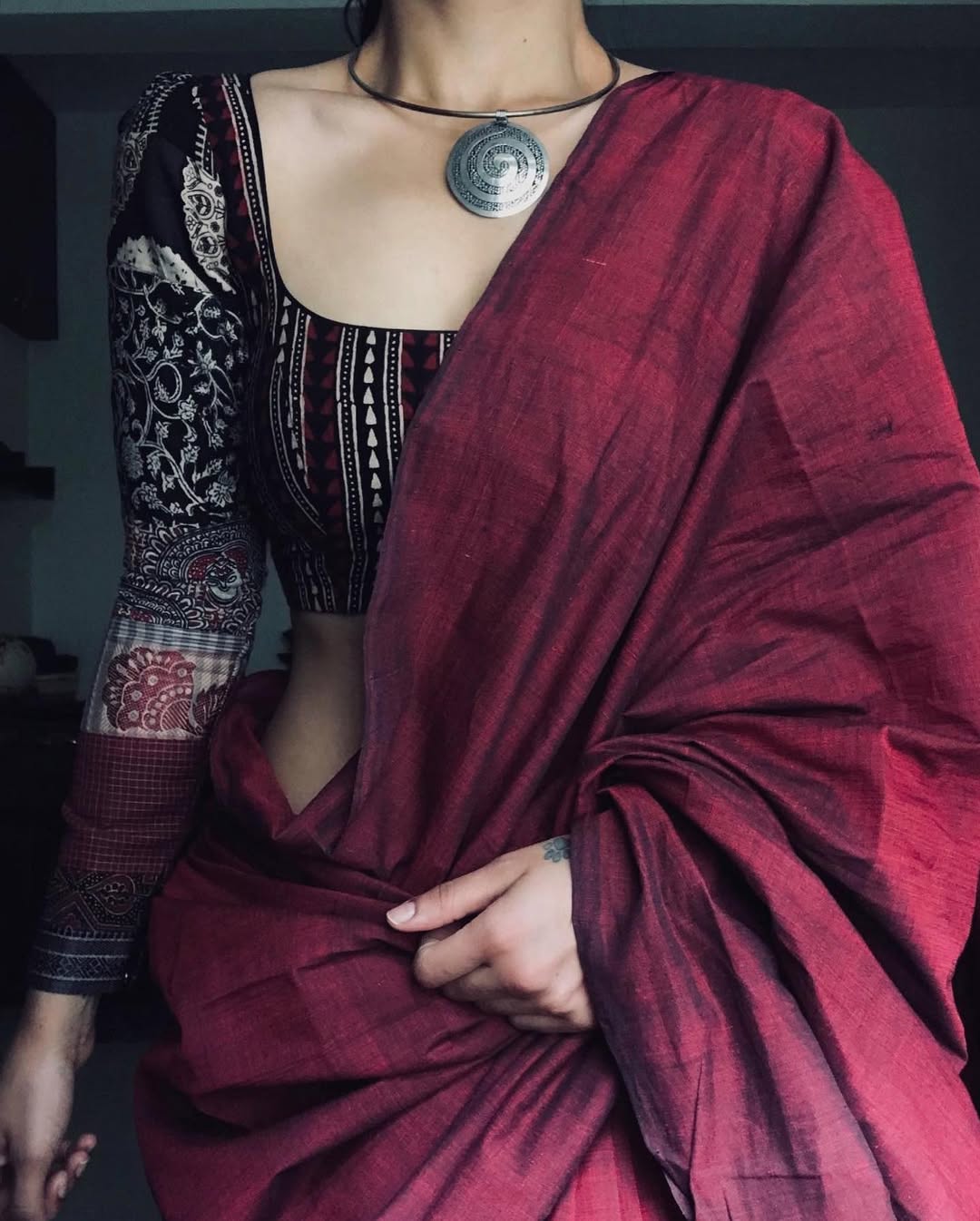 MAROON COTTON SAREE
