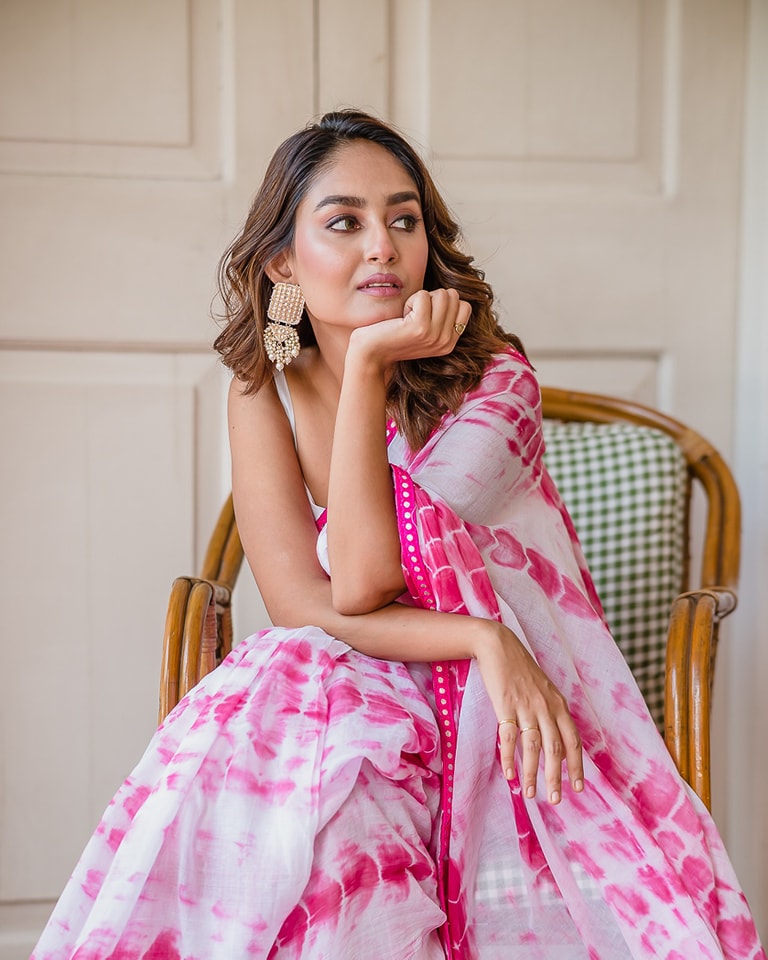 Pink Tie and Dye Mulmul Cotton Saree