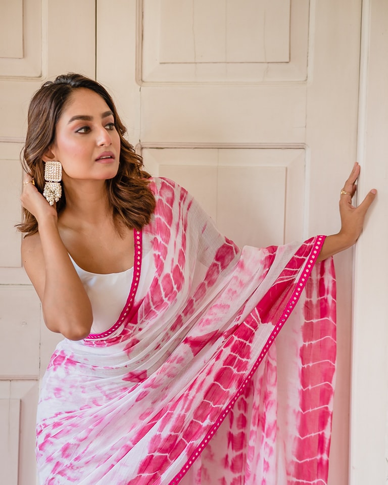 Pink Tie and Dye Mulmul Cotton Saree