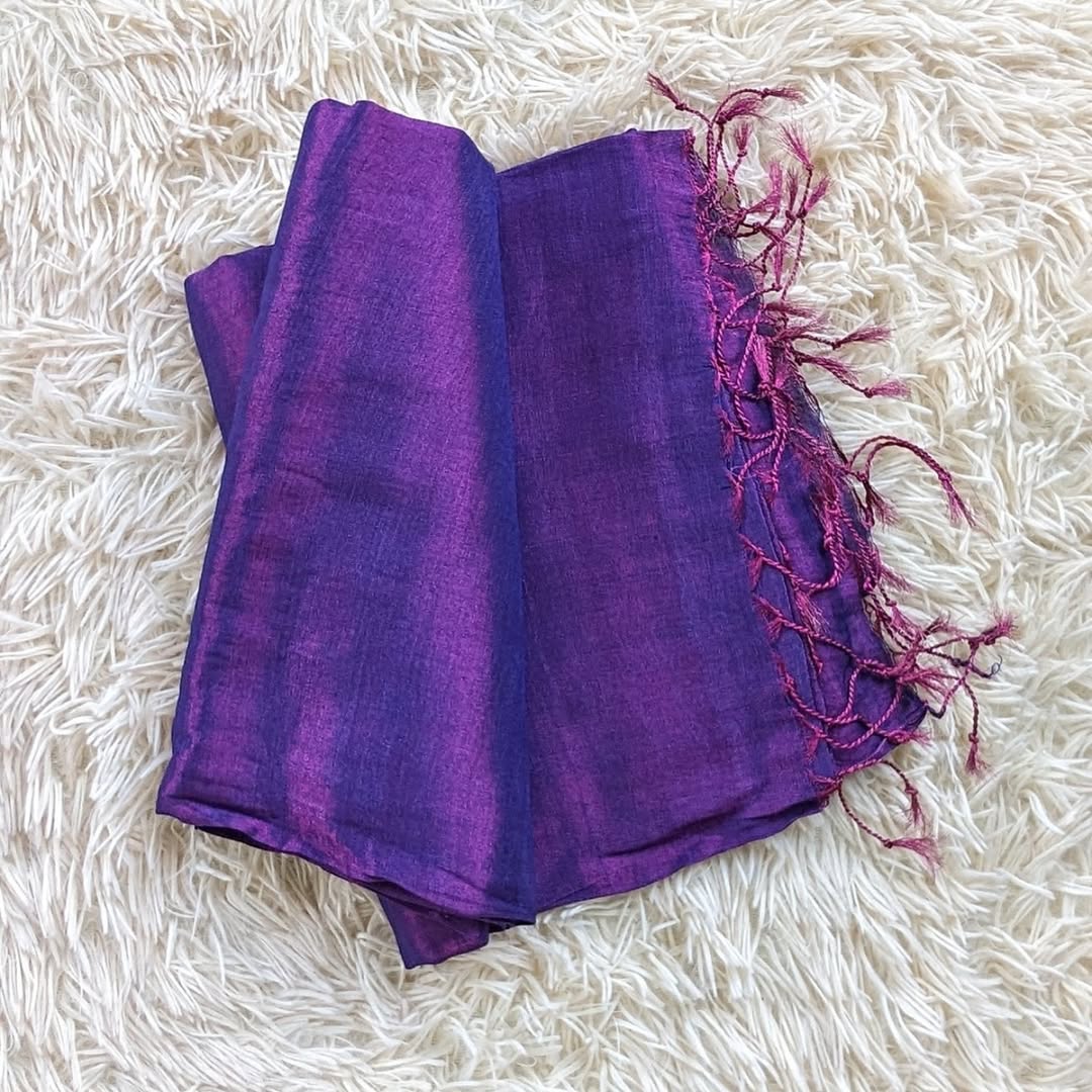 Violet Tissue Mul Saree