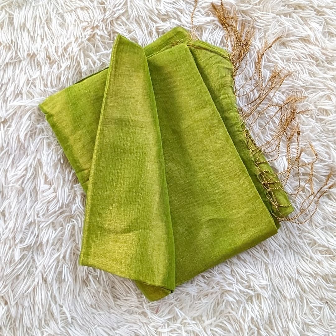 Parrot Tissue Mul Saree