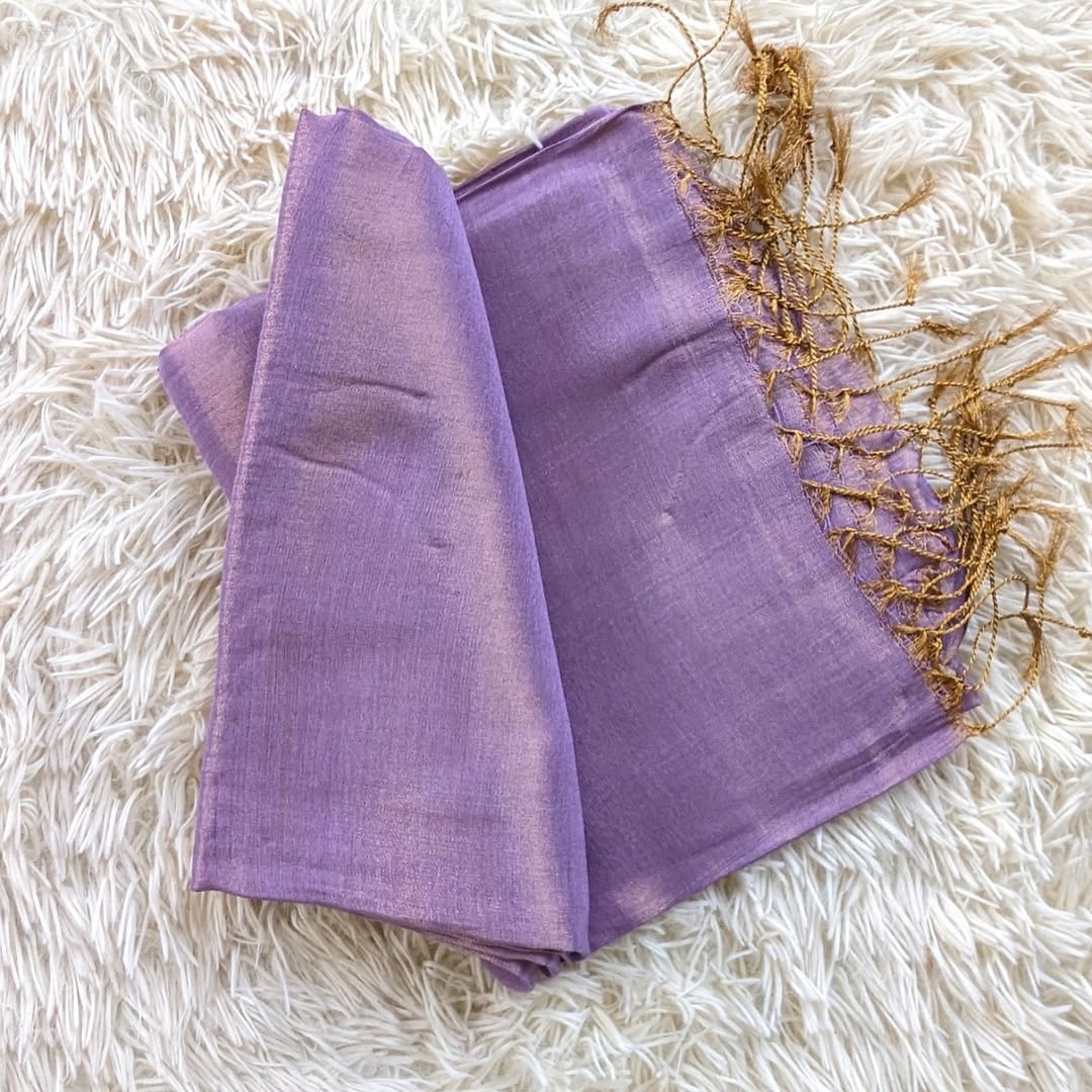 Light Purple Tissue Mul Saree