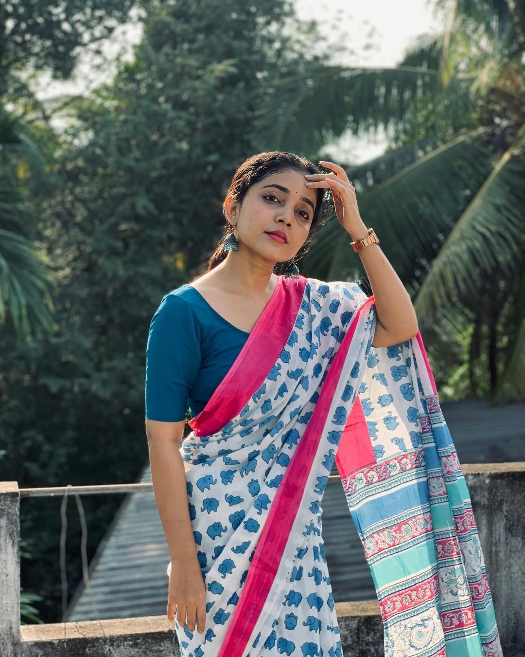 Lattest New Cotton Mul Mul Bagru/Sanganeri/Jaipuri Hand Printed sari With Blouse Daily/Festival/Party Wear Sari