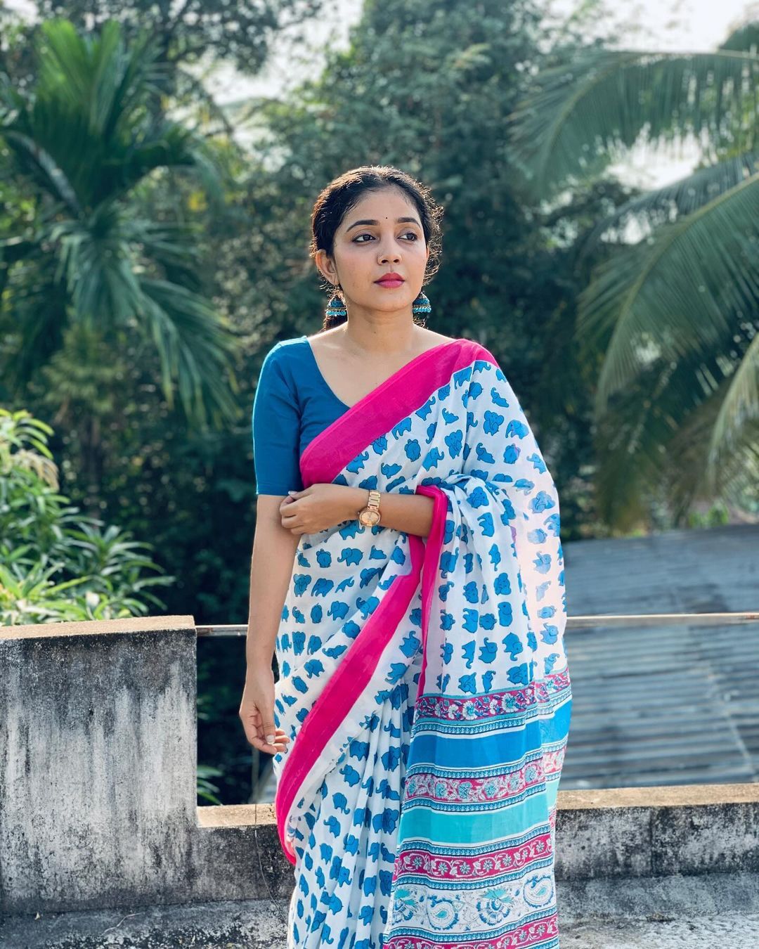 Lattest New Cotton Mul Mul Bagru/Sanganeri/Jaipuri Hand Printed sari With Blouse Daily/Festival/Party Wear Sari