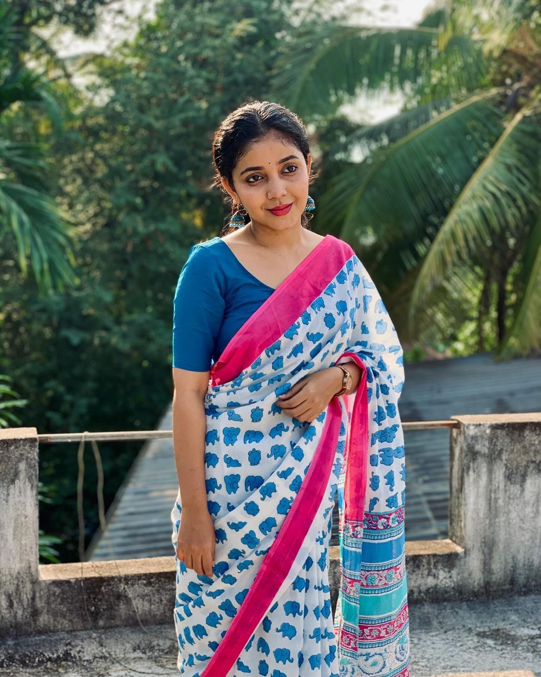 Lattest New Cotton Mul Mul Bagru/Sanganeri/Jaipuri Hand Printed sari With Blouse Daily/Festival/Party Wear Sari