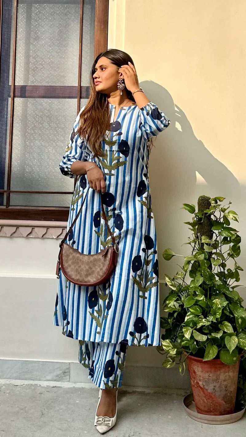 Most Magnificent Pure Cotton Printed Kurta Set