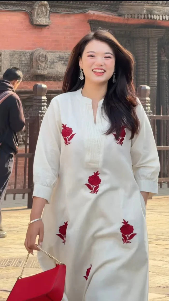 Most Classic Pure Chanderi Cotton Embroidery Kurta Set